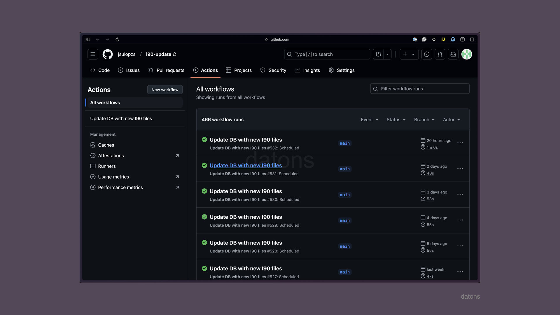 Run scripts on autopilot every day to update database with GitHub Actions